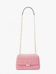 Kate Spade | Pink Multi Carlyle Raffia Tweed Medium Shoulder Bag