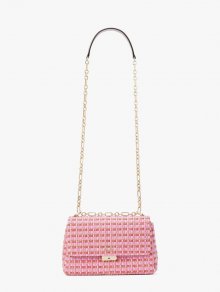 Kate Spade | Pink Multi Carlyle Raffia Tweed Medium Shoulder Bag