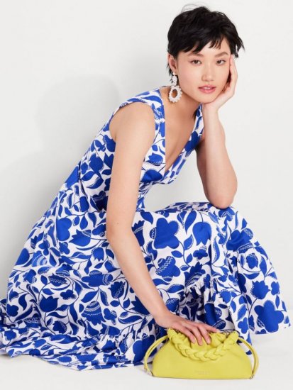 Kate Spade | Blueberry Zigzag Floral Maxi Dress - Click Image to Close