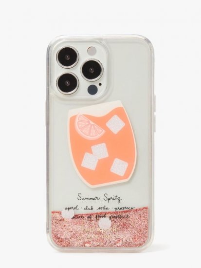 Kate Spade | Peach Multi. Campari Liquid Glitter Iphone 13 Pro Case - Click Image to Close