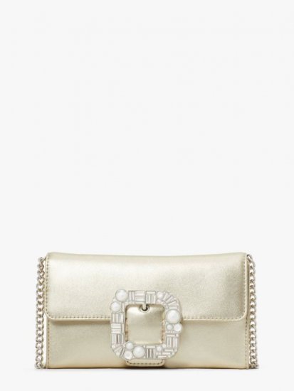 Kate Spade | Pale Gold Bridal Buckle Metallic Crossbody - Click Image to Close