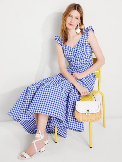 Kate Spade | Blueberry Gingham Tiered Dress - Click Image to Close
