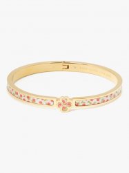 Kate Spade | Cream Ditsy Rose Heritage Spade Flower Metal Thin Hinged Bangle