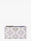 Kate Spade | Slate Blue Multi Spade Flower Coated Canvas Small Slim Bifold Wallet
