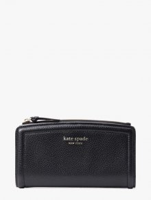 Kate Spade | Black Knott Zip Slim Wallet