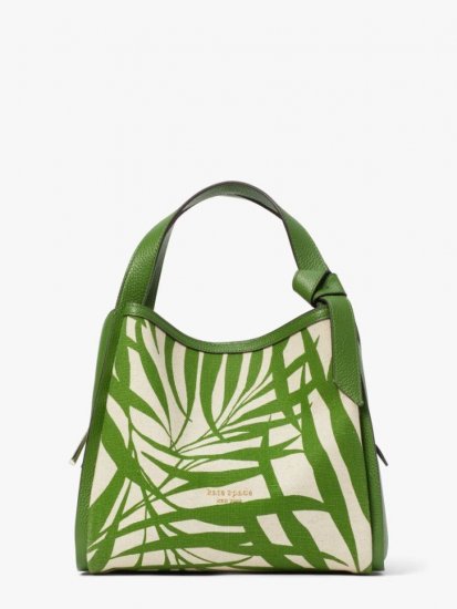 Kate Spade | Bitter Greens Multi Knott Palm Canvas Medium Crossbody Tote - Click Image to Close