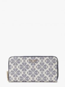 Kate Spade | Slate Blue Multi Spade Flower Coated Canvas Zip-Around Continental Wallet