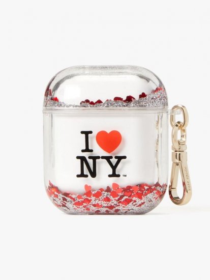 Kate Spade | Black Multi I Heart Ny X Kate Spade | Liquid Glitter Airpods Case - Click Image to Close