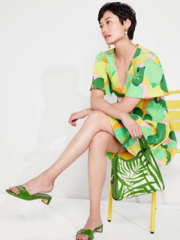 Kate Spade | Multi Cucumber Floral Swing Dress