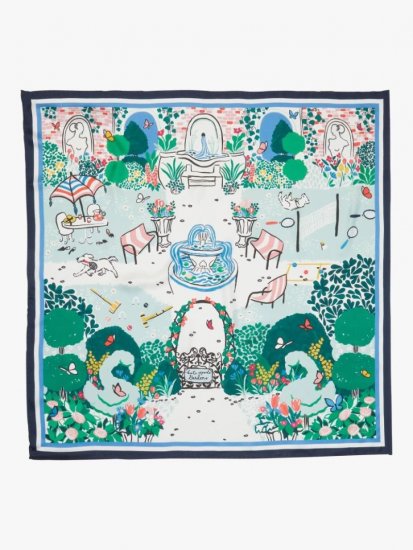 Kate Spade | 992 Multi (March) Garden Party Silk Square Scarf - Click Image to Close