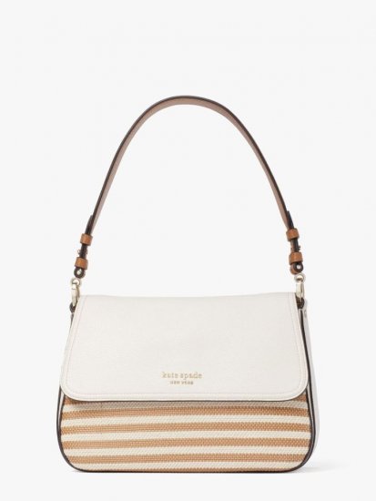 Kate Spade | Parchment Multi Hudson Striped Medium Convertible Shoulder Bag - Click Image to Close