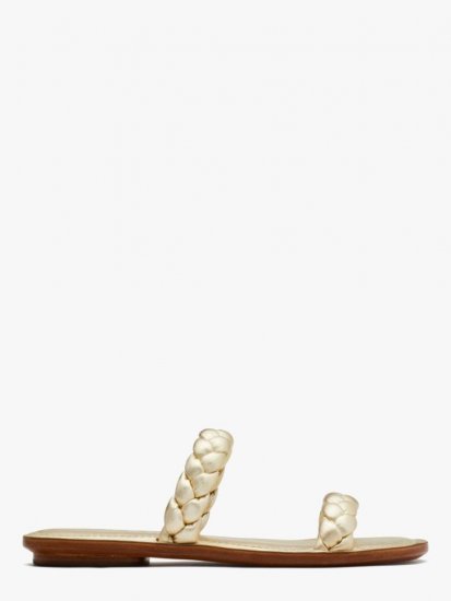Kate Spade | Pale Gold Miami Slide Sandals - Click Image to Close