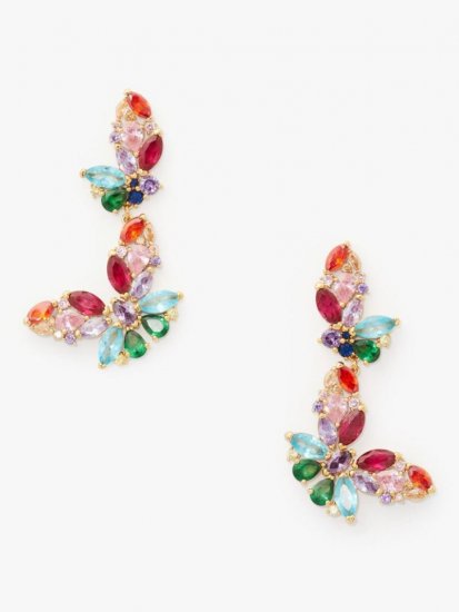 Kate Spade | Multi Social Butterfly Double Drop Earrings - Click Image to Close