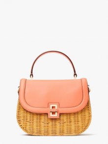 Kate Spade | Pink Moon Multi Gracie Wicker Medium Top-Handle Bag