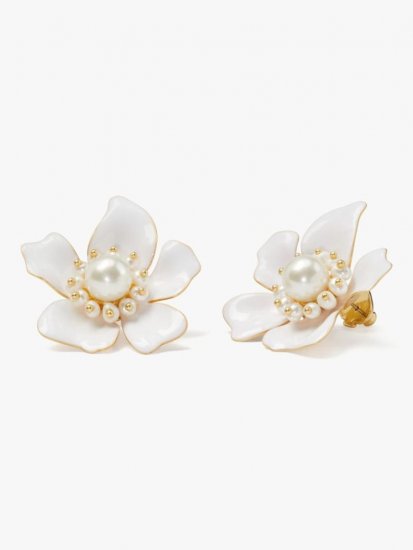 Kate Spade | White. Flora Statement Studs - Click Image to Close