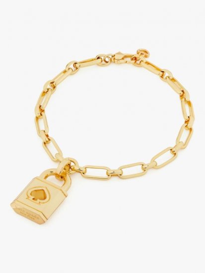 Kate Spade | Gold. Lock And Spade Charm Bracelet - Click Image to Close