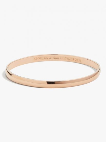 Kate Spade | Rose Gold Stop And Smell The Roses Idiom Bangle - Click Image to Close