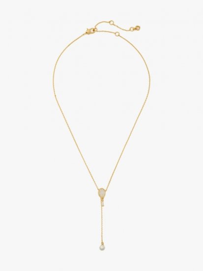 Kate Spade | Cream Multi Queen Of The Court Tennis Lariat Necklace - Click Image to Close