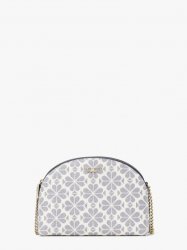 Kate Spade | Slate Blue Multi Spade Flower Coated Canvas Double-Zip Dome Crossbody