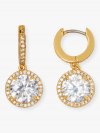 Kate Spade | Clear/Gold. Something Sparkly Spade Huggies