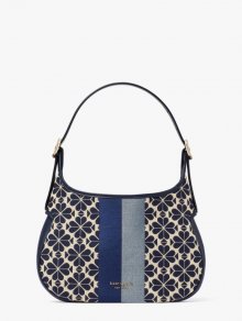 Kate Spade | Blue Multicolor Spade Flower Jacquard Stripe Penny Small Hobo Bag