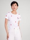 Kate Spade | Fresh White Embroidered Hearts Tee