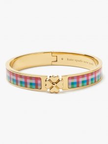 Kate Spade | Blue Madras Plaid Heritage Spade Flower Hinged Bangle