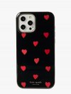 Kate Spade | Black Multi. Glitter Hearts Iphone 12 Pro Max Case