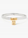 Kate Spade | Silver Gold Lock And Spade Charm Bangle