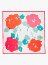 Kate Spade | 151 French Cream (April) Just Rosy Silk Square Scarf