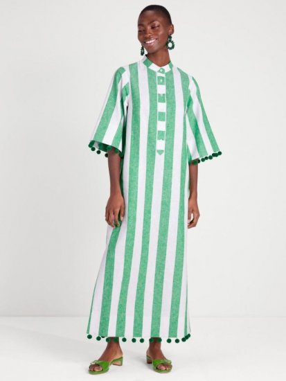 Kate Spade | Pesto Awning Stripe Pom-Pom Tunic - Click Image to Close