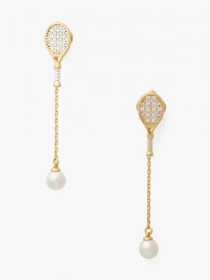 Kate Spade | Cream Multi Queen Of The Court Tennis Linear Earrings - Click Image to Close