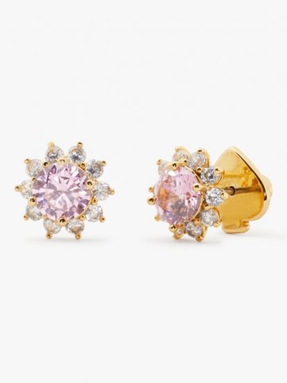 Kate Spade | Light Rose. Sunny Stone Halo Studs - Click Image to Close