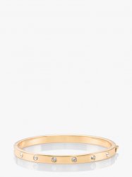 Kate Spade | Clear/Gold Set In Stone Enamel Stone Hinged Bangle