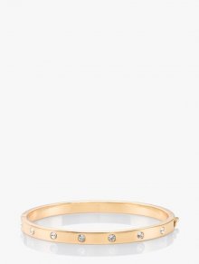 Kate Spade | Clear/Gold Set In Stone Enamel Stone Hinged Bangle