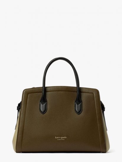 Kate Spade | Duck Green Multi Knott Colorblocked Large Satchel - Click Image to Close