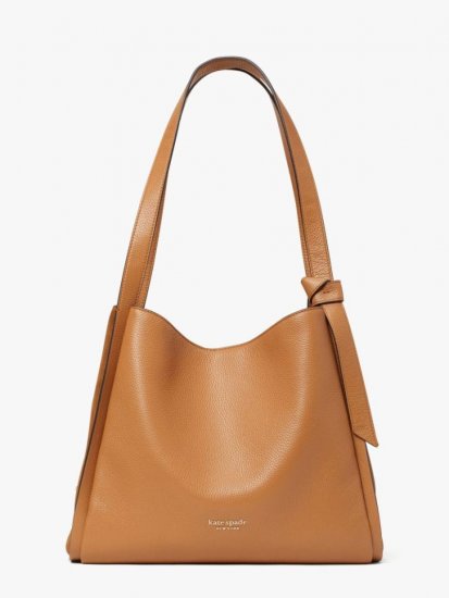 Kate Spade | Bungalow Knott Pebbled Leather & Suede Large Shoulder Bag - Click Image to Close