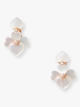 Kate Spade | Cream Multi/Rose Gold Precious Pansy Clip-On Drop Earrings