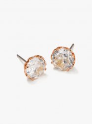 Kate Spade | Clear/Rose Gold That Sparkle Round Earrings