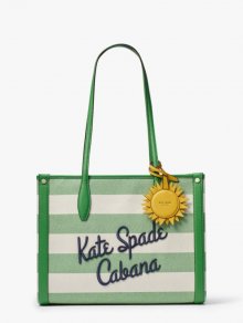 Kate Spade | Green Multi. Market Cabana Canvas Medium Tote