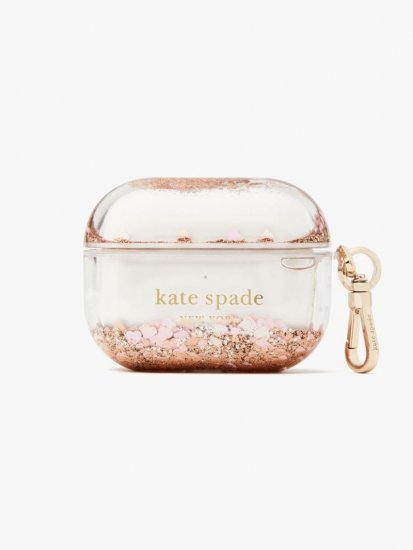 Kate Spade | Rose Gold Multi. Liquid Glitter Airpods Case - Click Image to Close