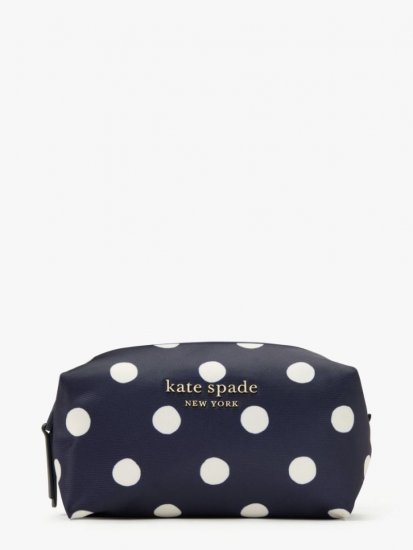 Kate Spade | Rich Navy Multi Everything Puffy Sunshine Dot Medium Cosmetic Case - Click Image to Close