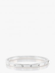 Kate Spade | Clear/Silver Set In Stone Stone Hinged Bangle