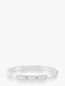Kate Spade | Clear/Silver Set In Stone Stone Hinged Bangle