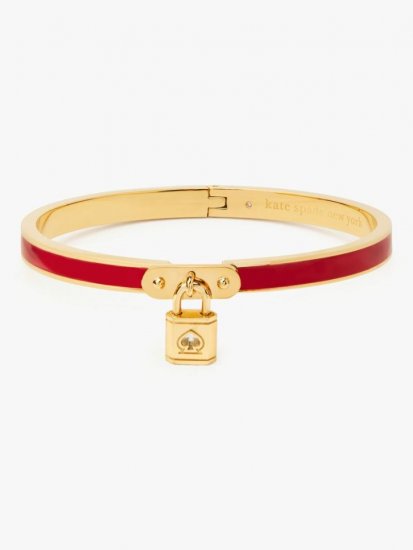 Kate Spade | Red. Lock And Spade Charm Bangle - Click Image to Close