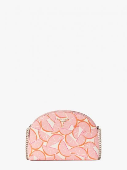 Kate Spade | Pink Multi. Spencer Grapefruit Double-Zip Dome Crossbody - Click Image to Close