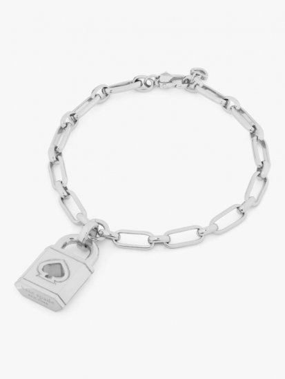 Kate Spade | Silver Lock And Spade Charm Bracelet - Click Image to Close