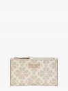 Kate Spade | Parchment Multi Spade Flower Coated Canvas Small Slim Bifold Wallet