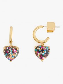 Kate Spade | Multi Glitter My Love Glitter Heart Huggies