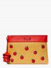 Kate Spade | Natural Multi Roma Embellished Tomato Straw Clutch